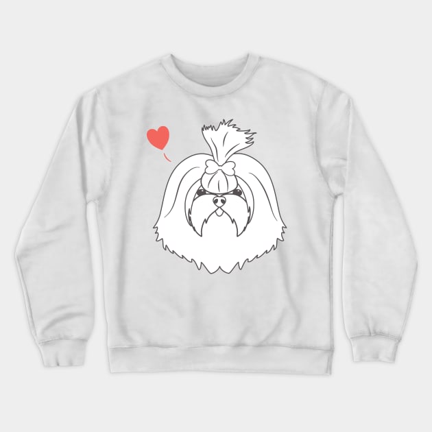 Love Maltese Dog Crewneck Sweatshirt by LulululuPainting